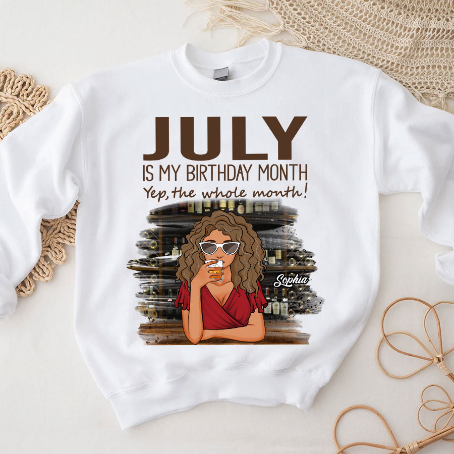 Custom July Birthday Shirt For Woman, Queens Are Born In July Gifts, Melanin Afro Woman Shirt, Black Girl Tee, Afro Queen Gift-YPT-TLQ
