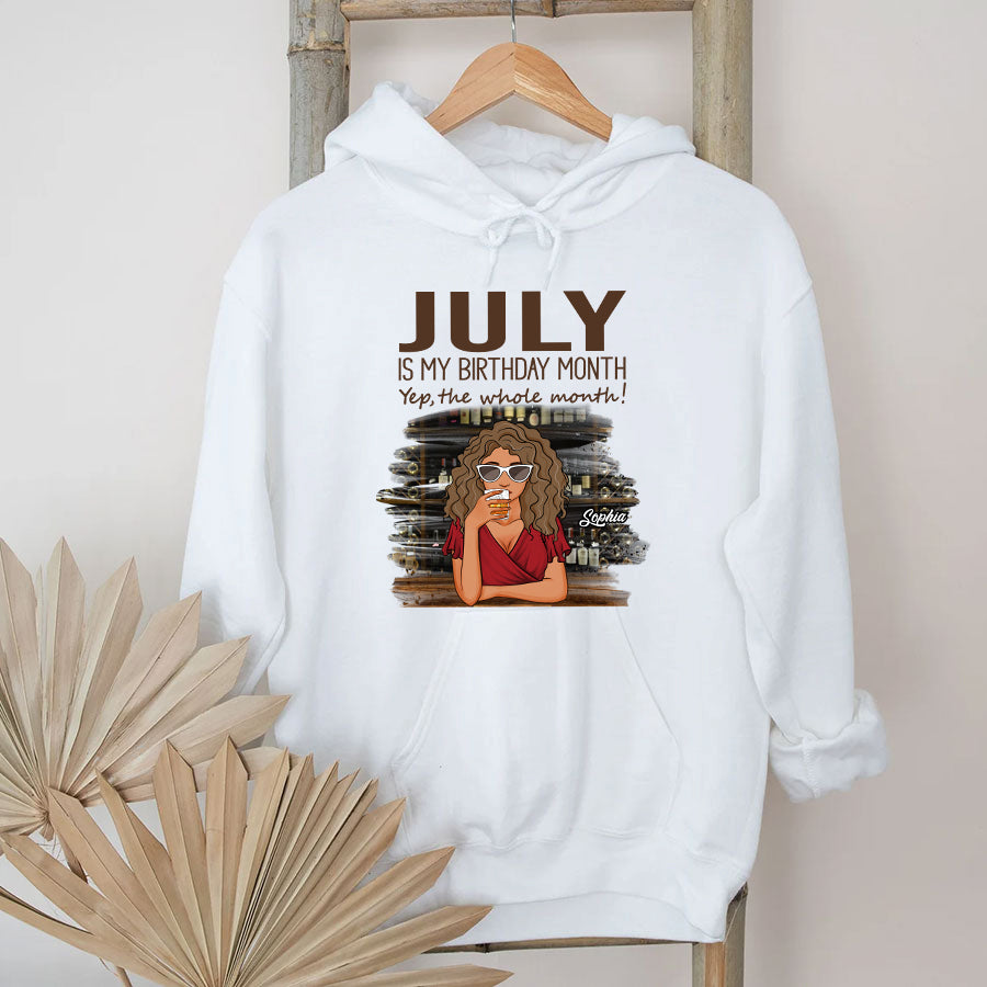 Custom July Birthday Shirt For Woman, Queens Are Born In July Gifts, Melanin Afro Woman Shirt, Black Girl Tee, Afro Queen Gift-YPT-TLQ
