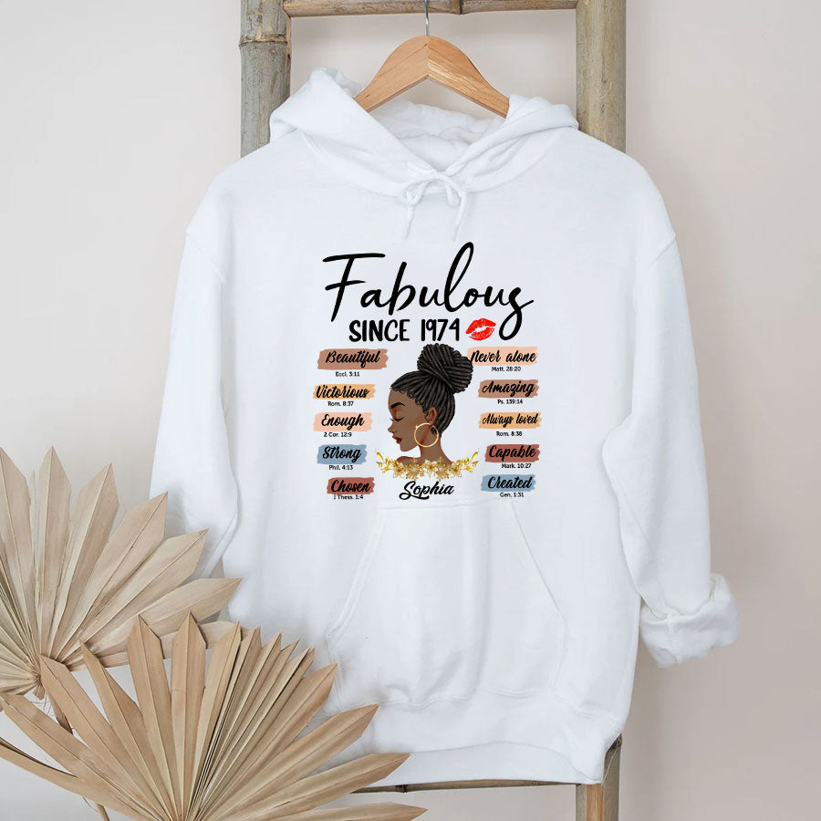 Chapter 50, Fabulous Since 1974 50th Birthday Unique T Shirt For Woman, Custom Birthday Shirt, Her Gifts For 50 Years Old , Turning 50 Birthday Cotton Shirt-YPT-TLQ