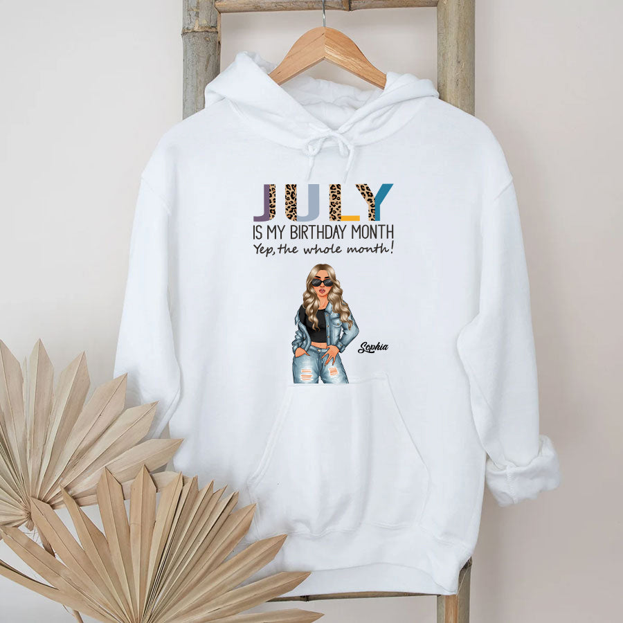 Custom July Birthday Shirt For Woman, Queens Are Born In July Gifts, Melanin Afro Woman Shirt, Black Girl Tee, Afro Queen Gift-YPT-TLQ