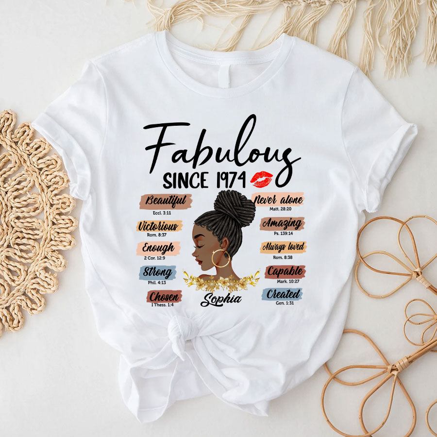 Chapter 50, Fabulous Since 1974 50th Birthday Unique T Shirt For Woman, Custom Birthday Shirt, Her Gifts For 50 Years Old , Turning 50 Birthday Cotton Shirt-YPT-TLQ