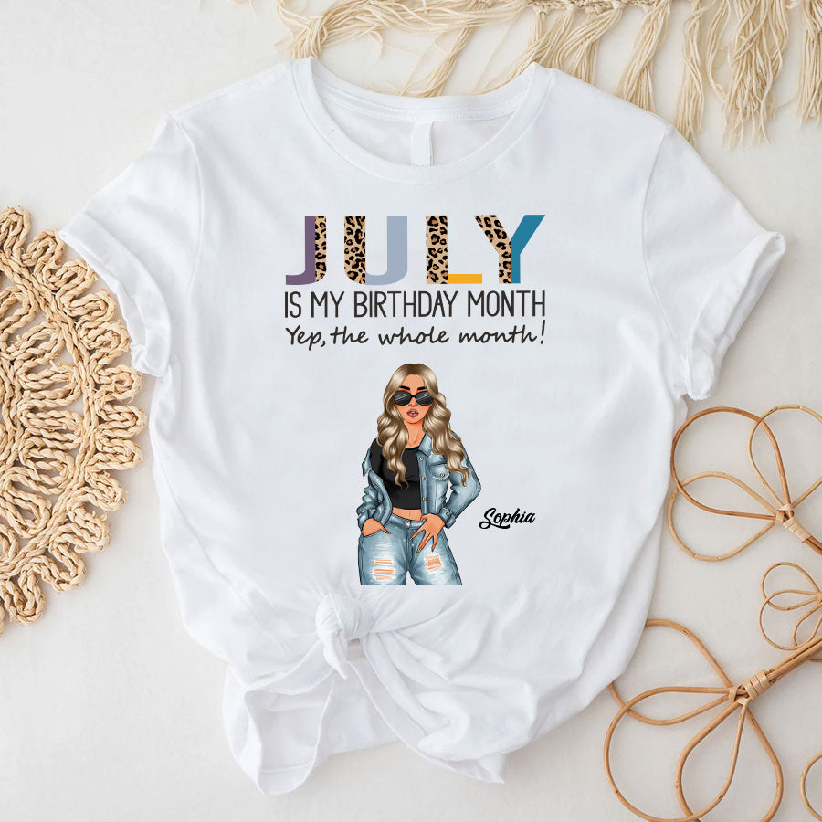 Custom July Birthday Shirt For Woman, Queens Are Born In July Gifts, Melanin Afro Woman Shirt, Black Girl Tee, Afro Queen Gift-YPT-TLQ