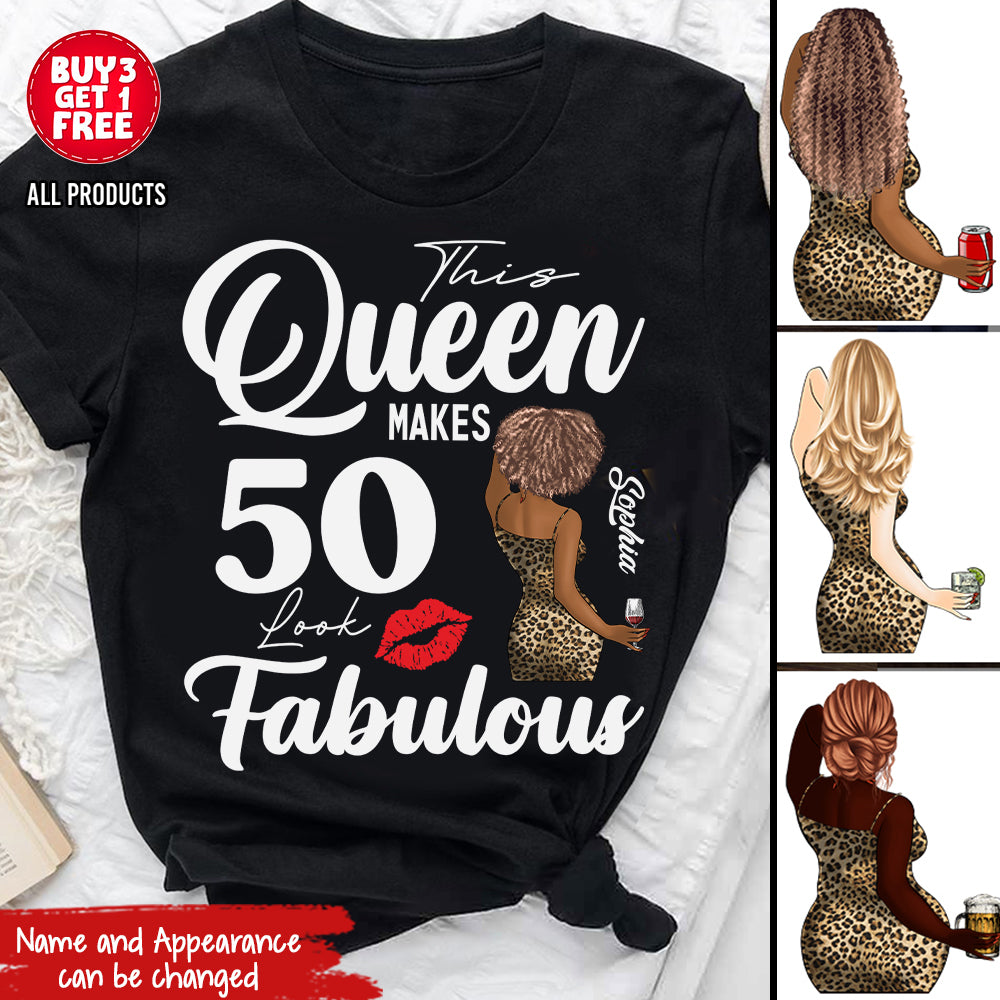 Personalized 50th Birthday Unique T Shirt For Woman, Custom Birthday Shirt, Her Gifts For 50 Years Old , Turning 50 Birthday Cotton Shirt-YPT-HCT