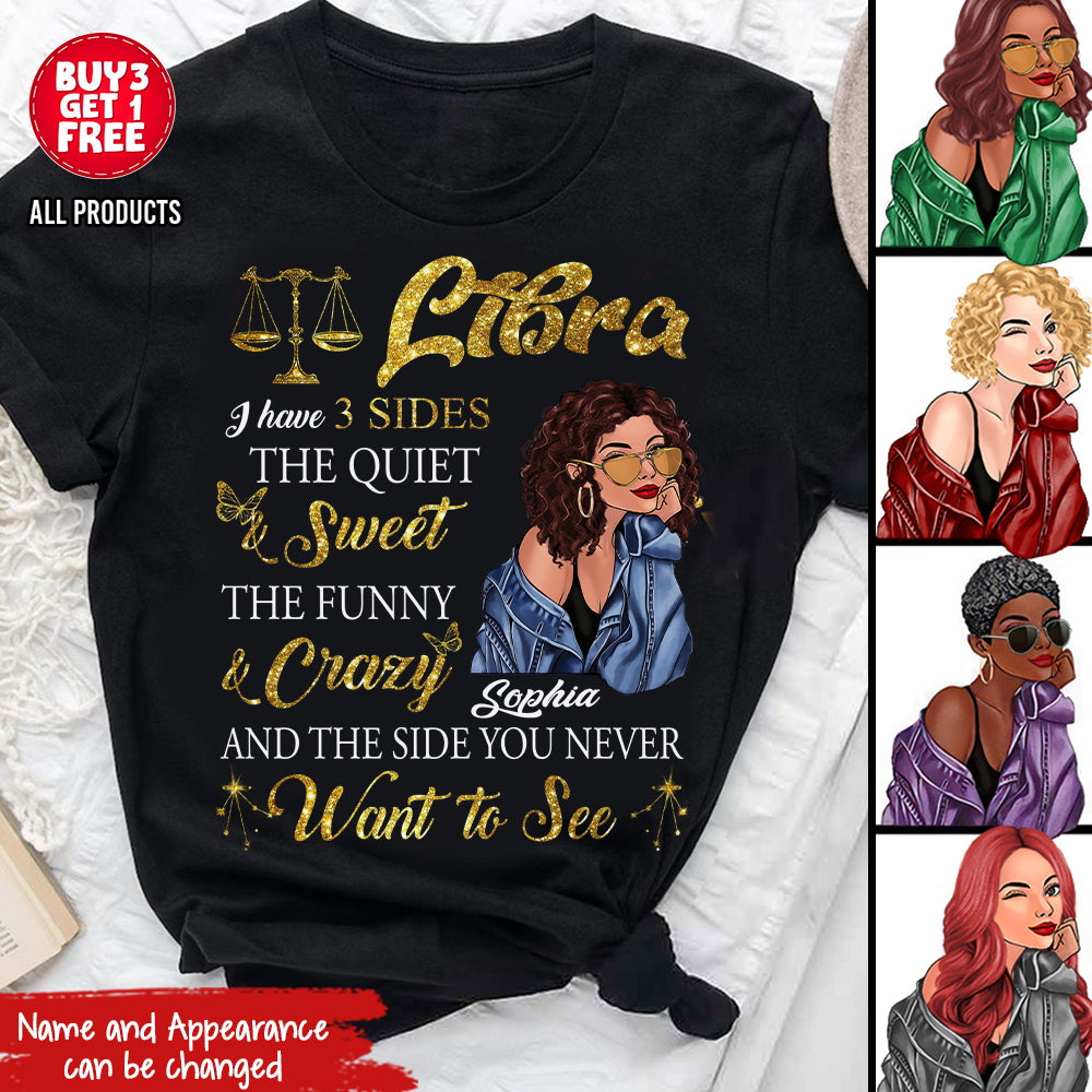 Personalized Libra Zodiac t shirt, Libra Birthday shirt, Libra t shirts for ladies, Libra queen t shirt, Libra Queen Birthday shirt-YPT-HCT