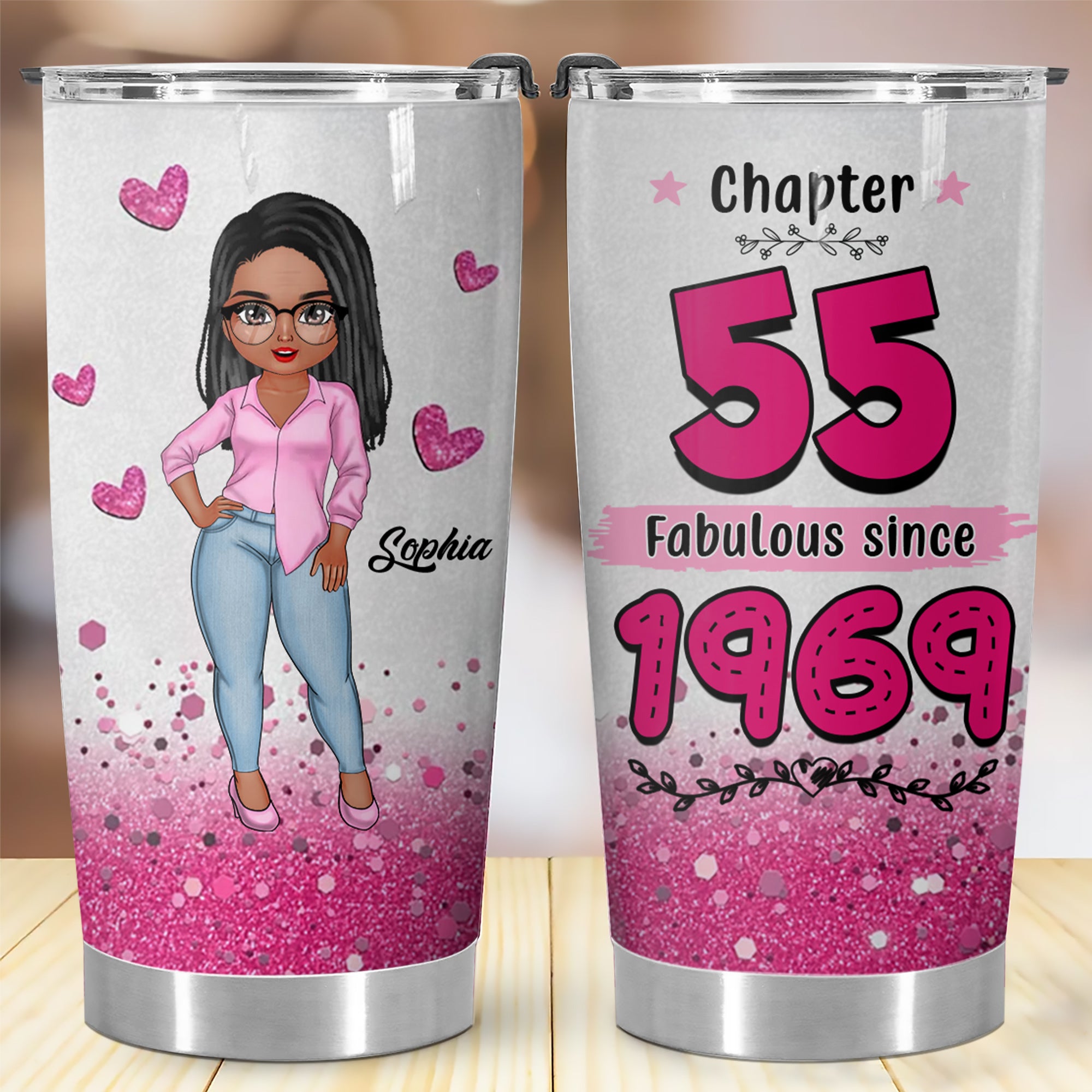 Personalized Tumbler, Gift Ideas 55th Birthday Woman - ALK