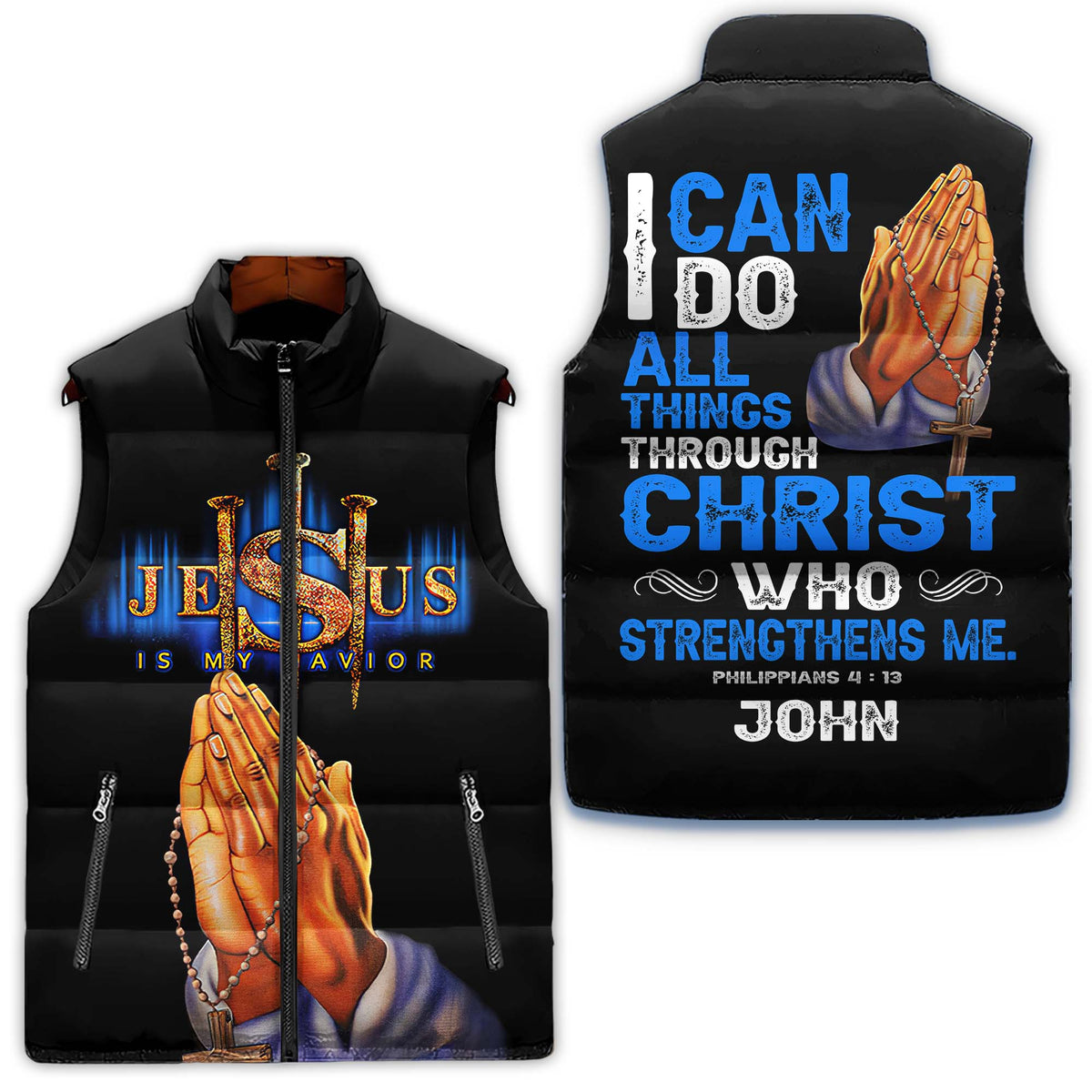Puffer Vest - Gift Ideas For Men Jesus Lovers , Christ Gift