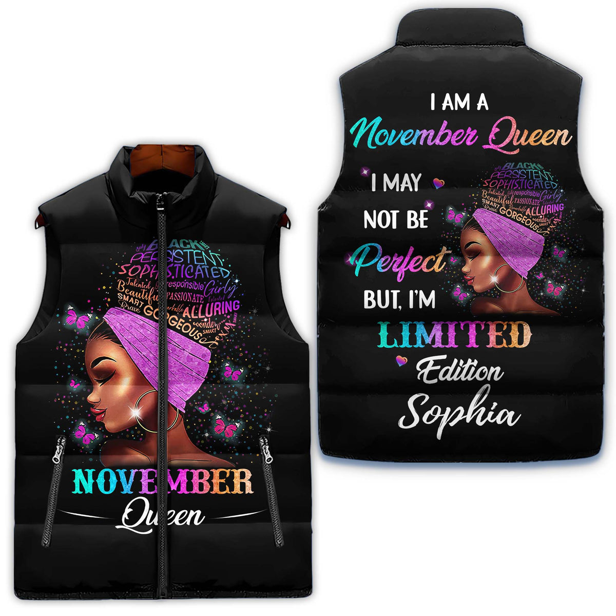 Puffer Vest - Personalized November Birthday Month, Gift Ideas For November Birthday For Girls