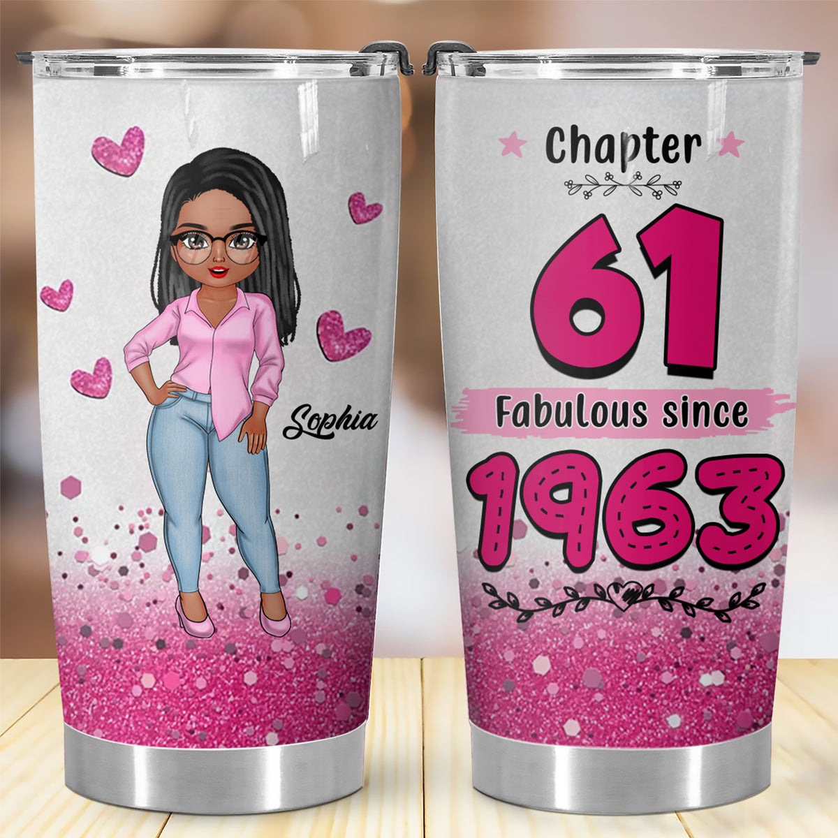 Personalized Tumbler, Gift Ideas 61st Birthday Woman - ALK