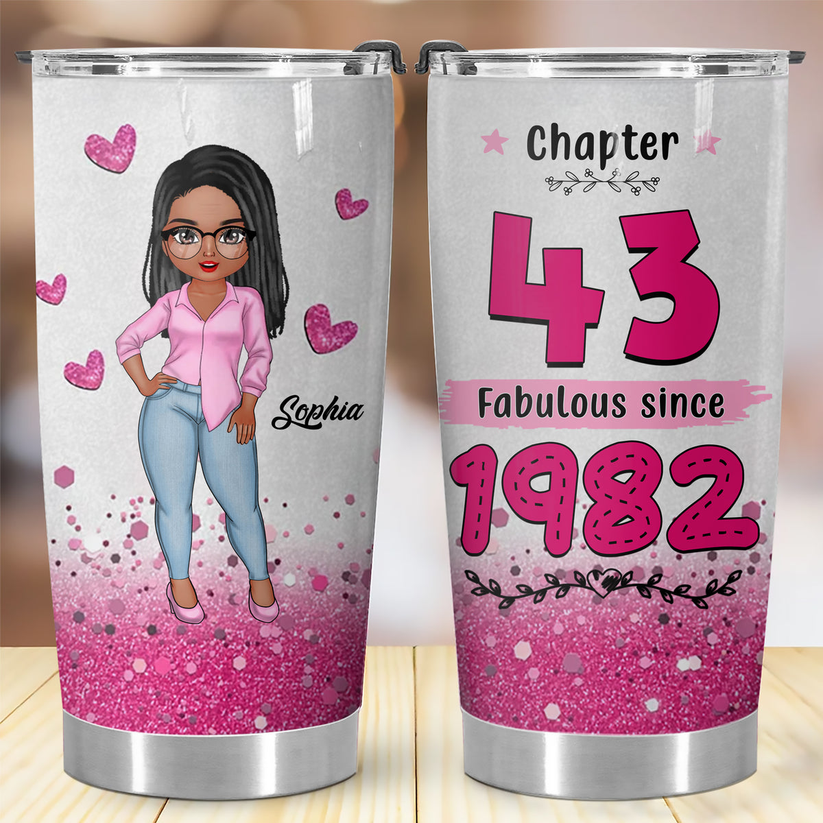 Personalized Tumbler, Gift Ideas 43rd Birthday Woman - ALK