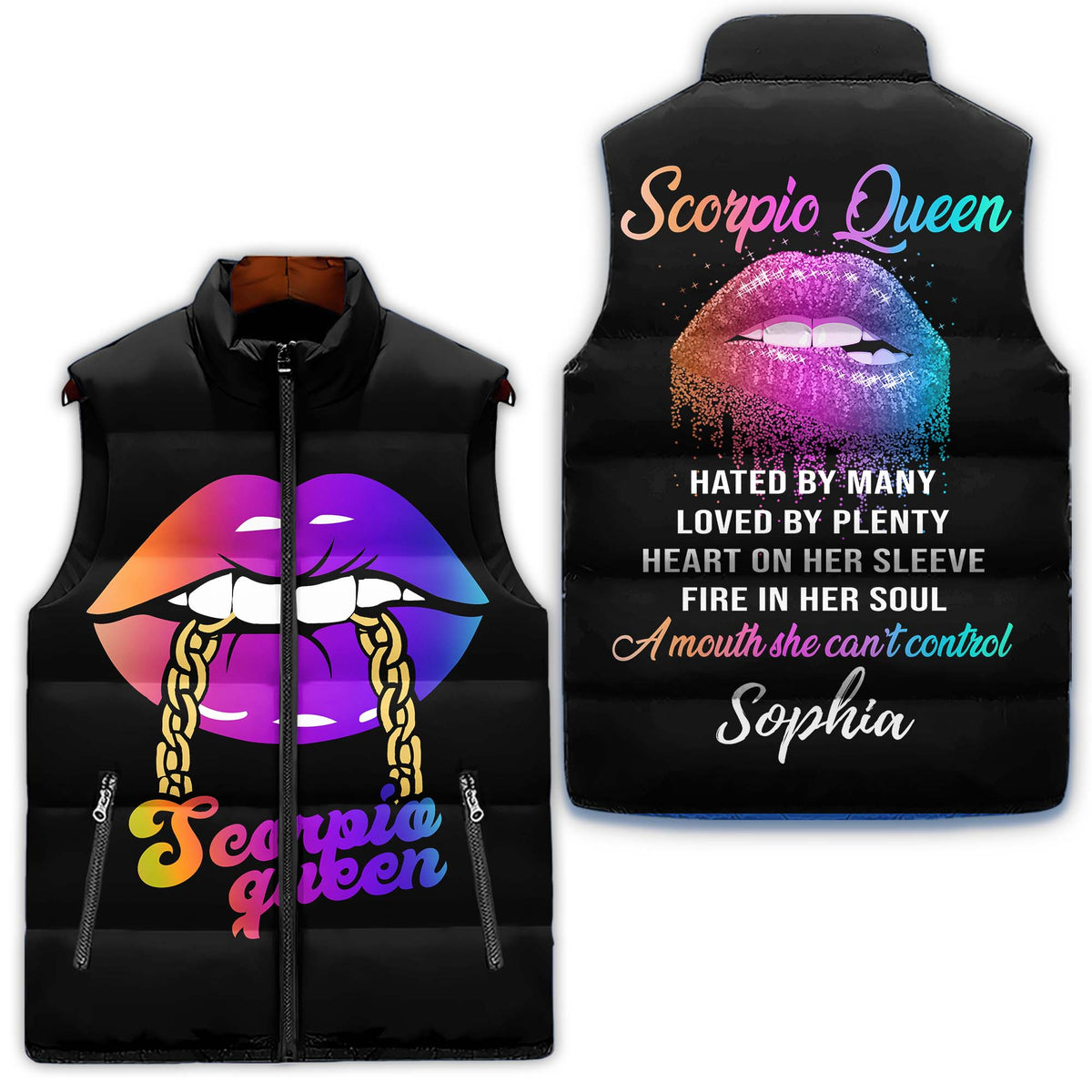 Puffer Vest - Gift For Women, Scorpio Birthday Gifts, Custom Scorpio Gift
