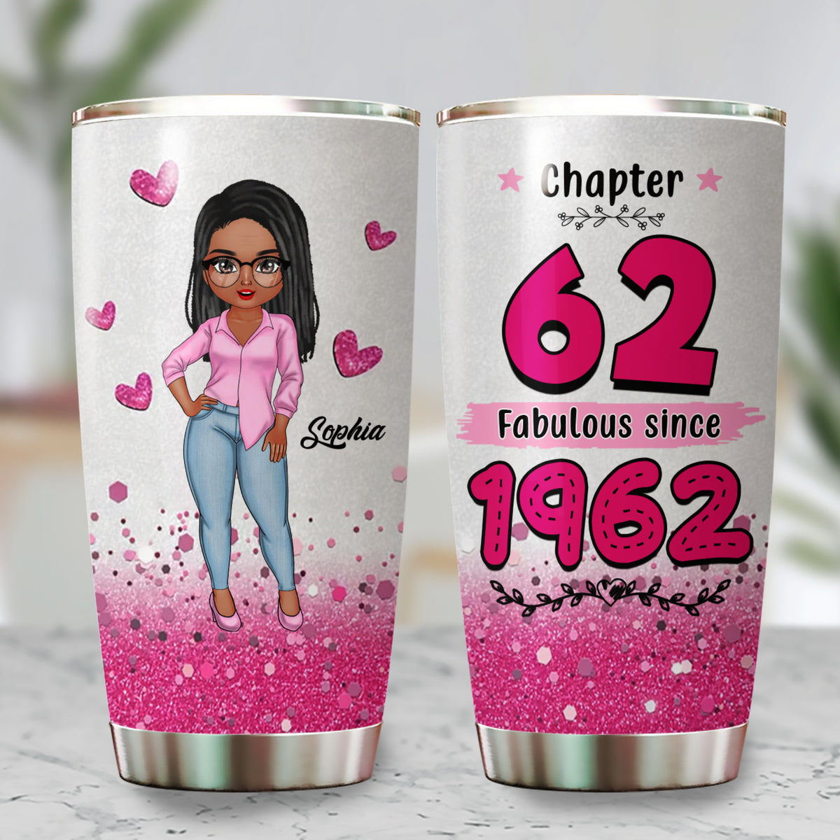 Personalized Tumbler, Gift Ideas 62nd Birthday Woman - ALK