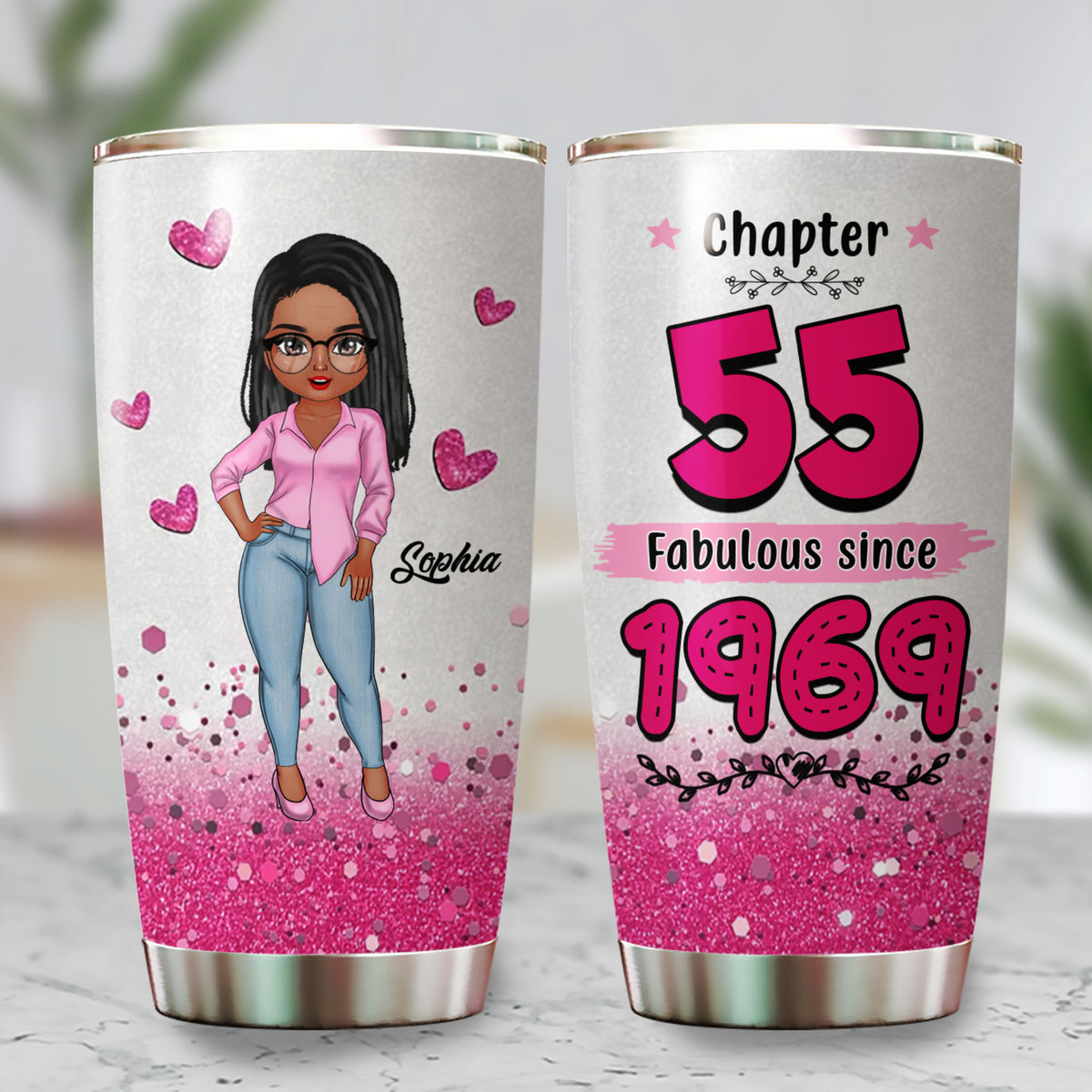 Personalized Tumbler, Gift Ideas 55th Birthday Woman - ALK