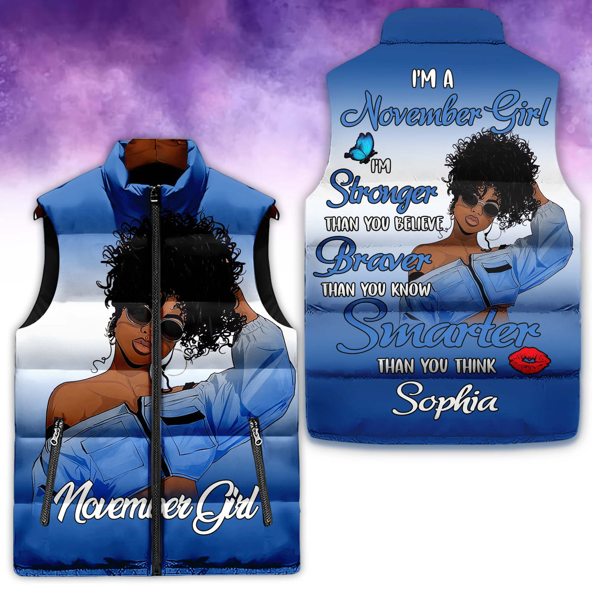 Puffer Vest - Personalized November Birthday Month, Gift Ideas For November Birthday For Girls