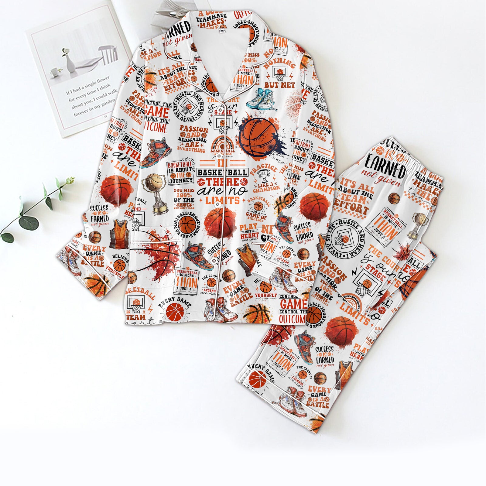 Personalized Women's Pajama Set, Gift For Basketball Lovers