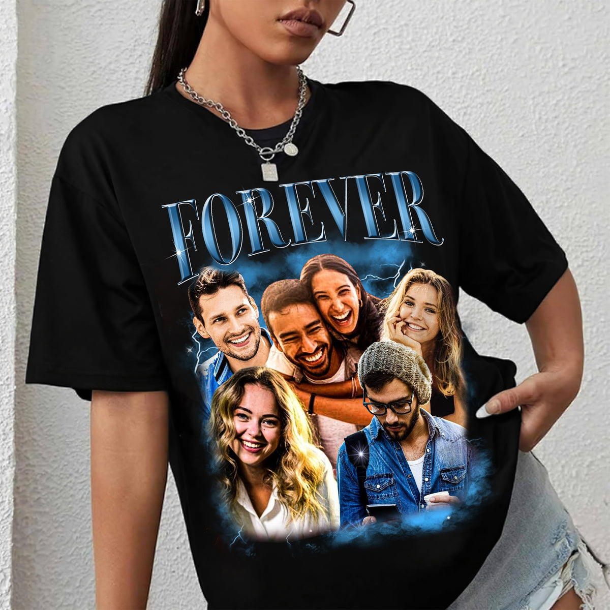 Custom Bootleg Rap Tee Shirt for Boyfriend Girlfriend, Custom Image T Shirt, Personalized T Shirts With Pictures, Valentines Gifts, Valentines Day Shirts-YPT-ALK
