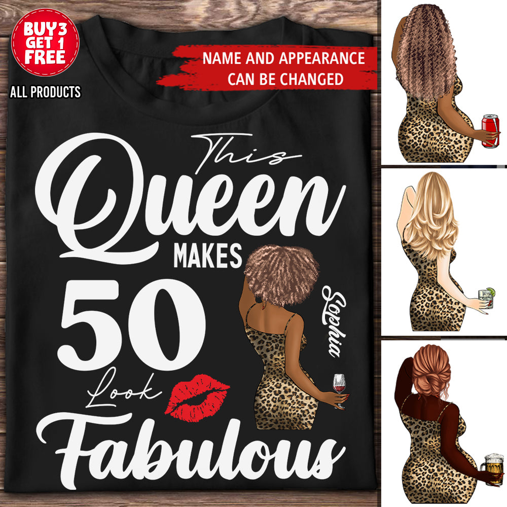 Personalized 50th Birthday Unique T Shirt For Woman, Custom Birthday Shirt, Her Gifts For 50 Years Old , Turning 50 Birthday Cotton Shirt-YPT-HCT