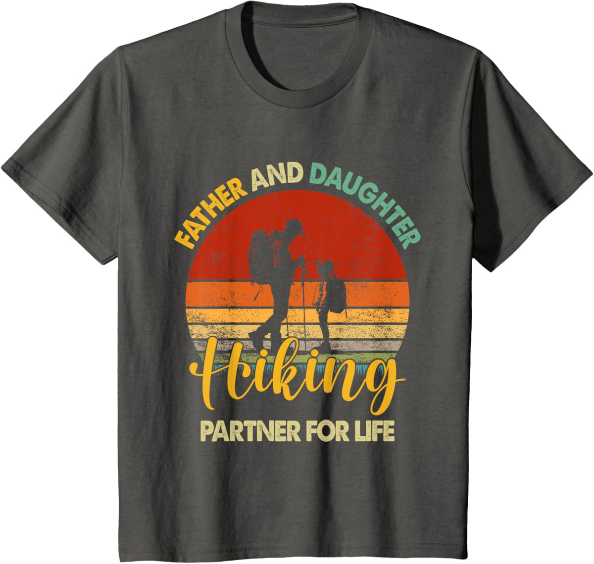 Retro Father Daughter Hiking Partner For Life Fathers Day
