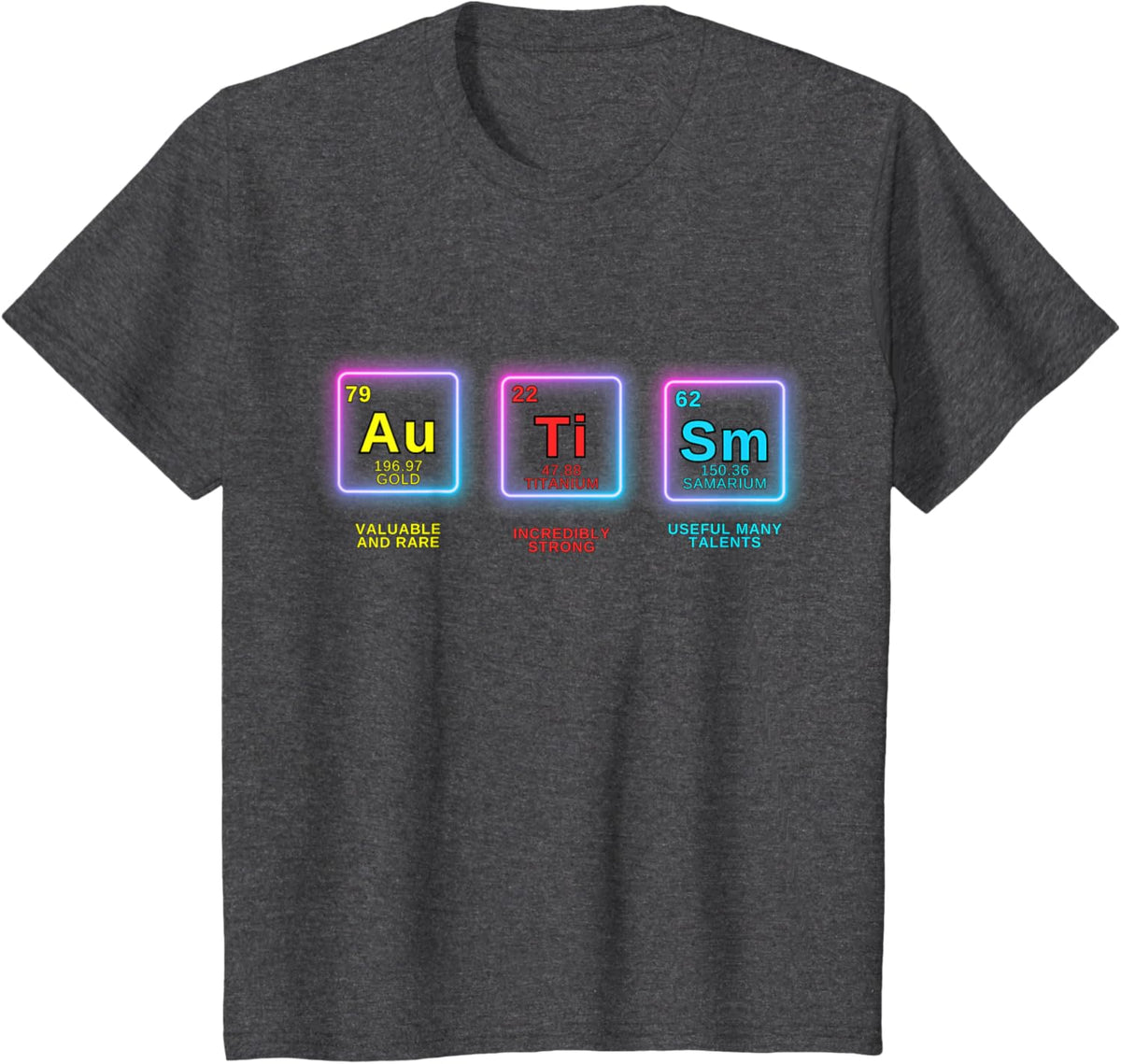 Autism Awareness Kids Women Men Elements Periodic Table ASD