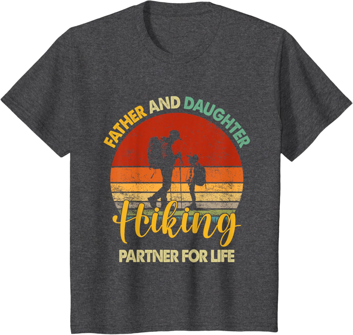 Retro Father Daughter Hiking Partner For Life Fathers Day