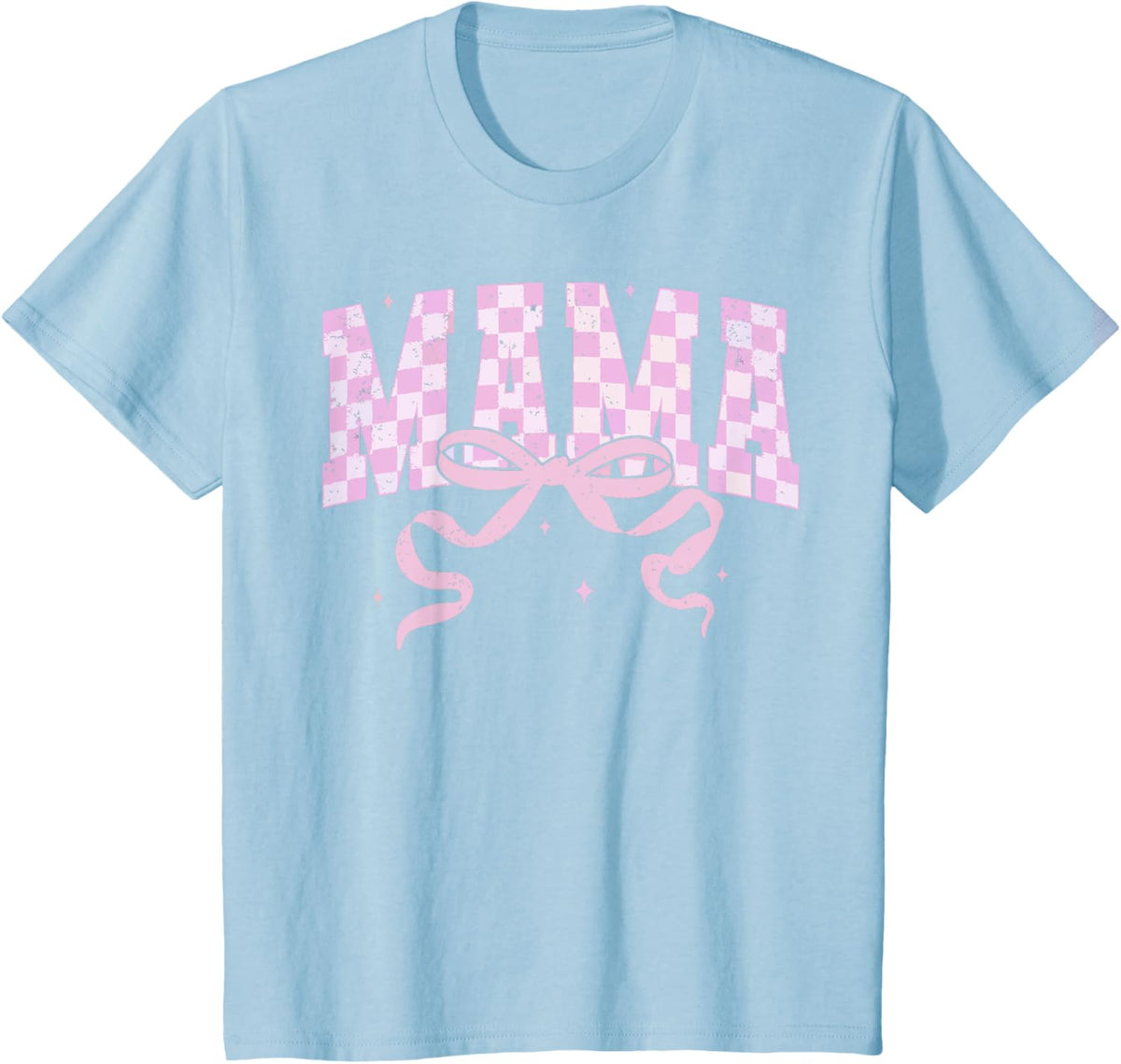 Retro Checkered Mama Coquette Mother&#39;s Day Pink Bow
