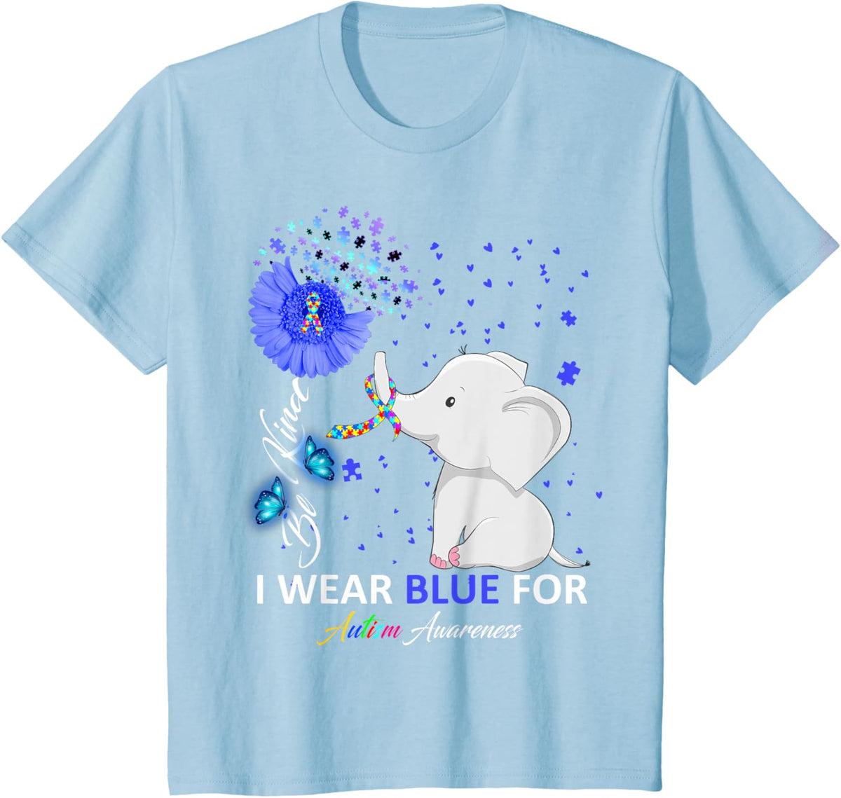 I Wear Blue Autism Awareness - Elephant Autism Awareness