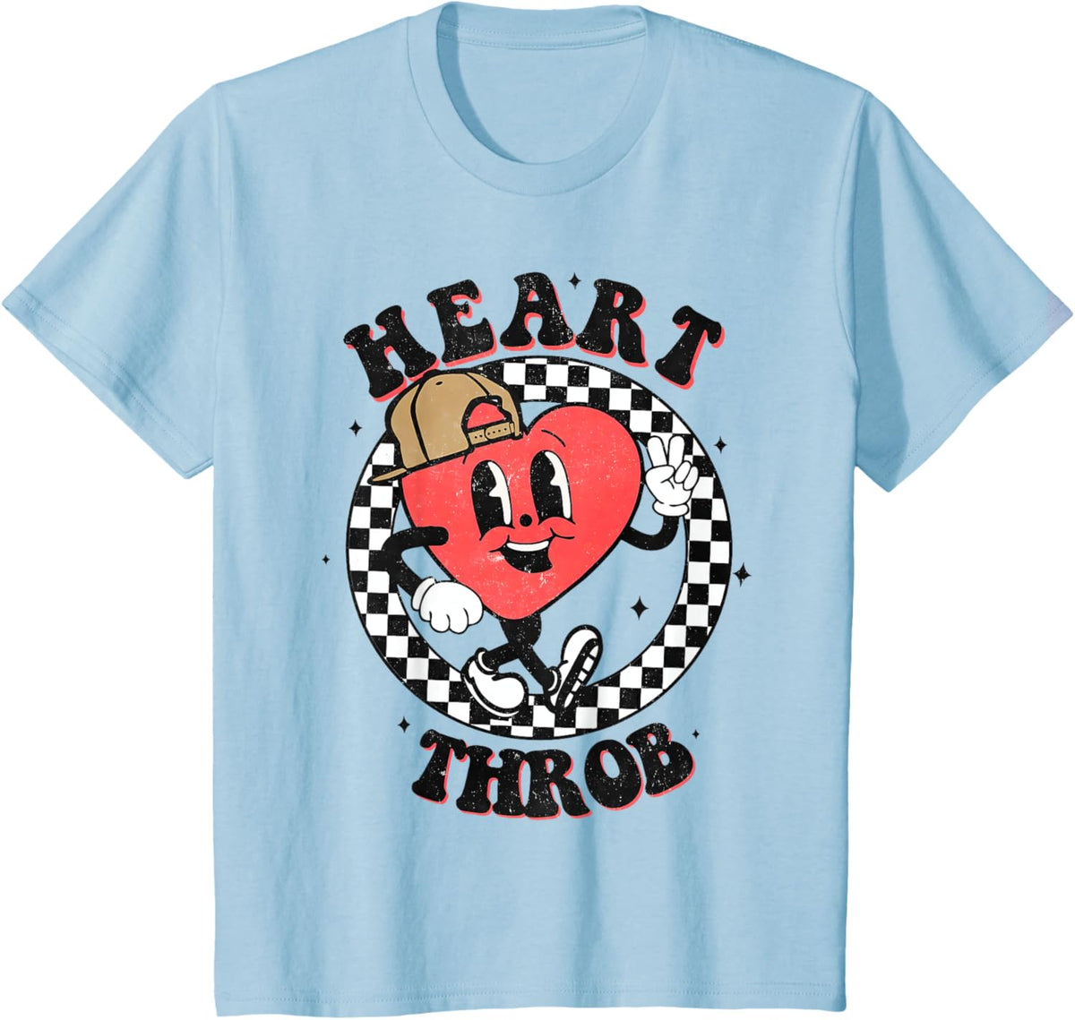 Retro Heart Throb Checkered Kid Preschool Boy Valentines Day