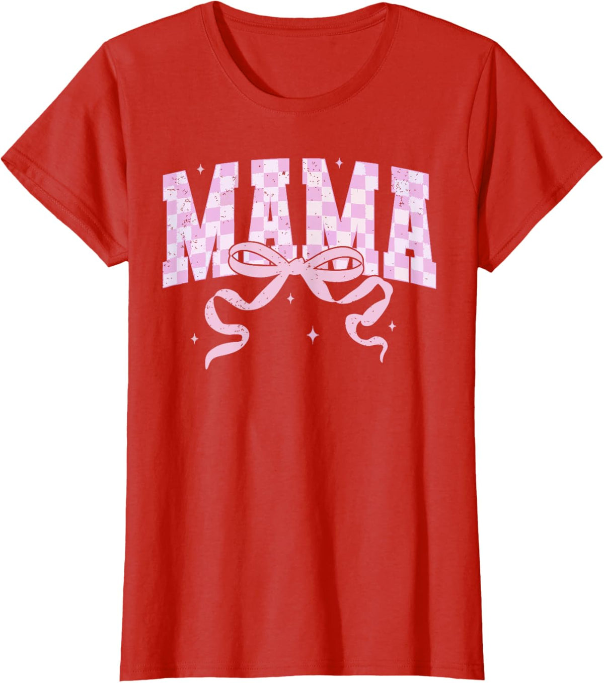 Retro Checkered Mama Coquette Mother&#39;s Day Pink Bow