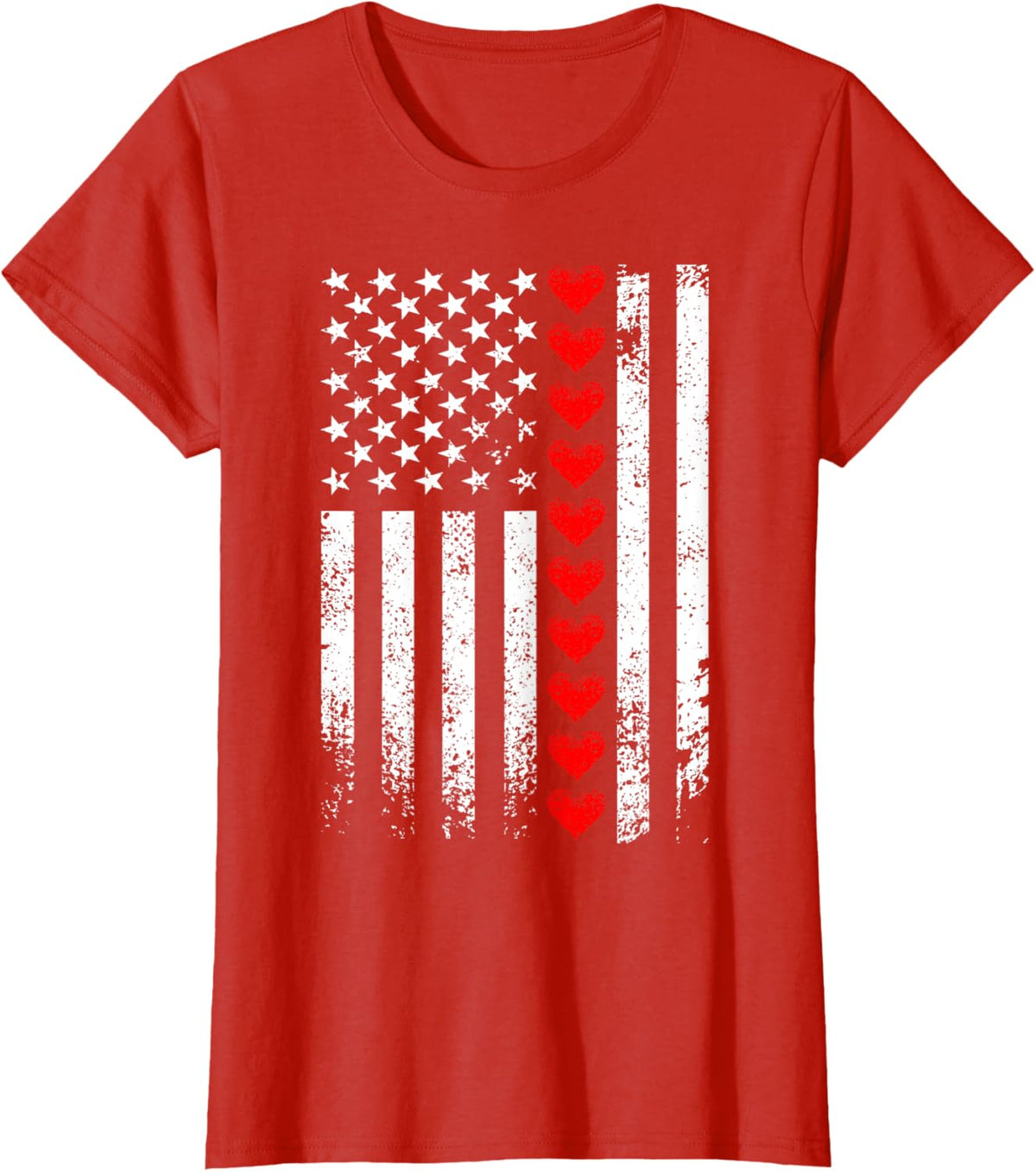 Vintage Valentines Day American Flag Hearts Mens Boys Kids