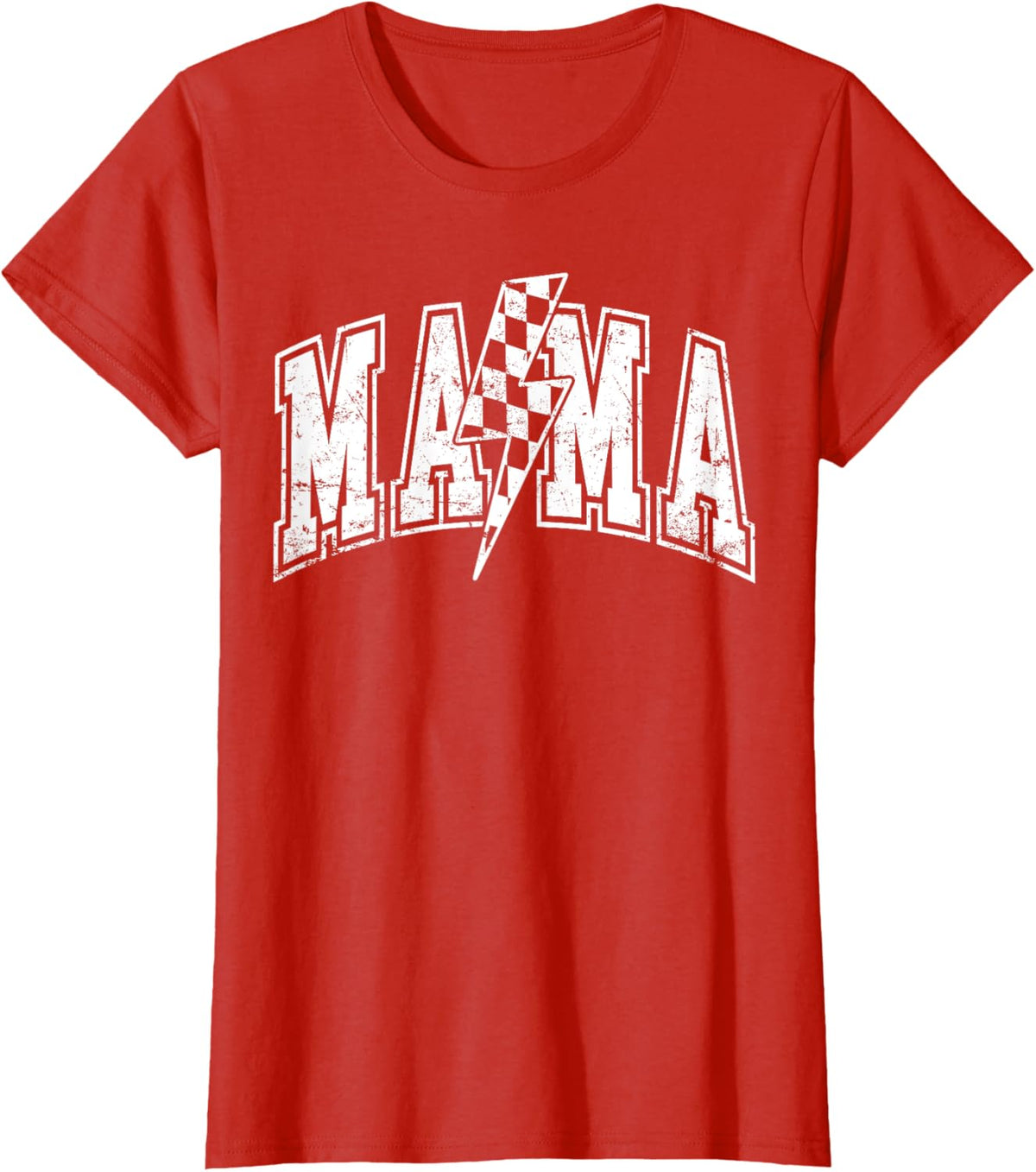 Mama Lightning Bolt Checkered Varsity Mom Women Mother&#39;s Day Mother Shirt