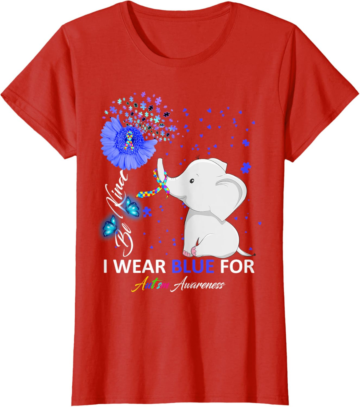 I Wear Blue Autism Awareness - Elephant Autism Awareness