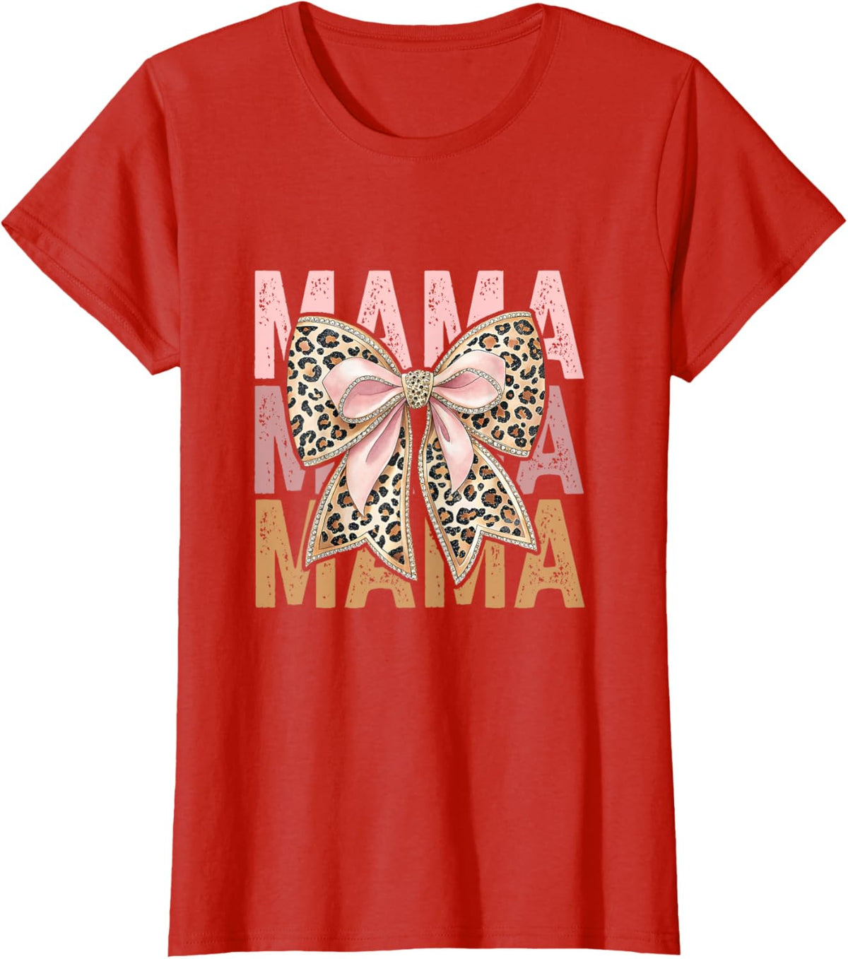 Retro Leopard Mama,Cute Mom Retro Coquette Bow Mother&#39;s Day