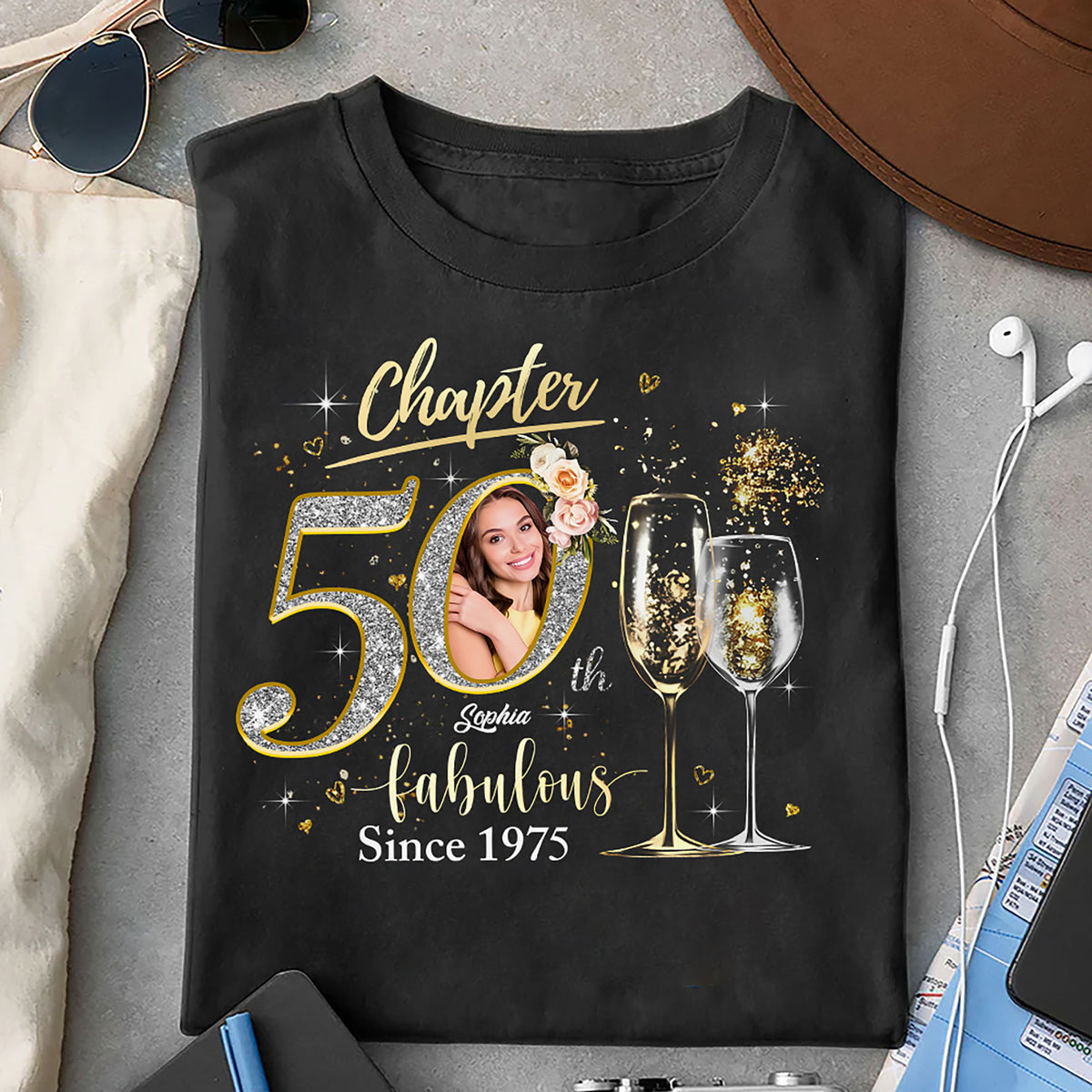 Chapter 50, Fabulous Since 1975 50th Birthday Unique T Shirt For Woman, Custom Birthday Shirt, Her Gifts For 50 Years Old , Turning 50 Birthday Cotton Shirt-YPT-HMT