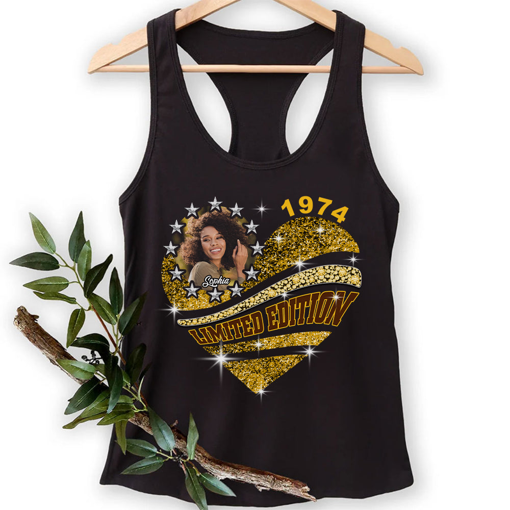 Custom Face Photo 50&#39;s Birthday Shirt, 1974 Shirt, 50th Birthday Unique T Shirt For Woman, Custom Birthday Shirt, Her Gifts For 50 Years Old, Custom Picture Tee, Personalized Birthday Shirt-YPT-HCT