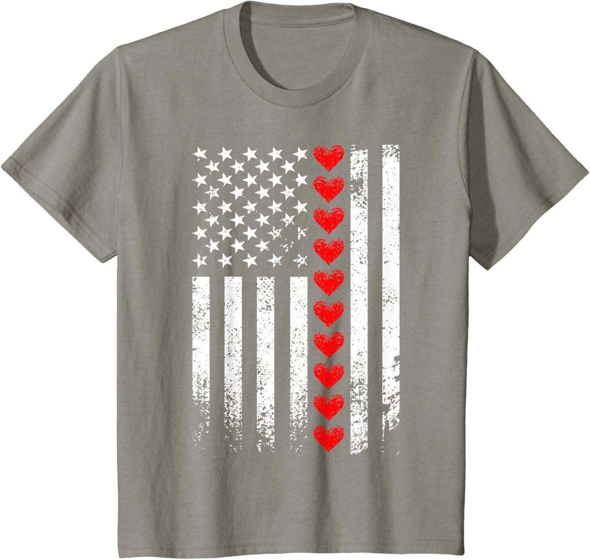 Vintage Valentines Day American Flag Hearts Mens Boys Kids