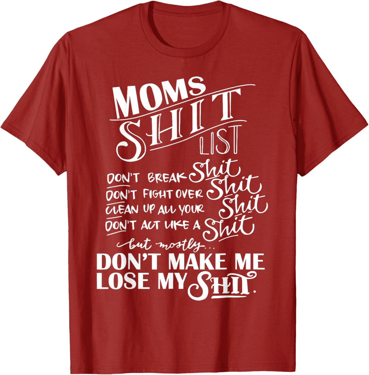Mom Shit List Momlife Funny Mom Mothers Day
