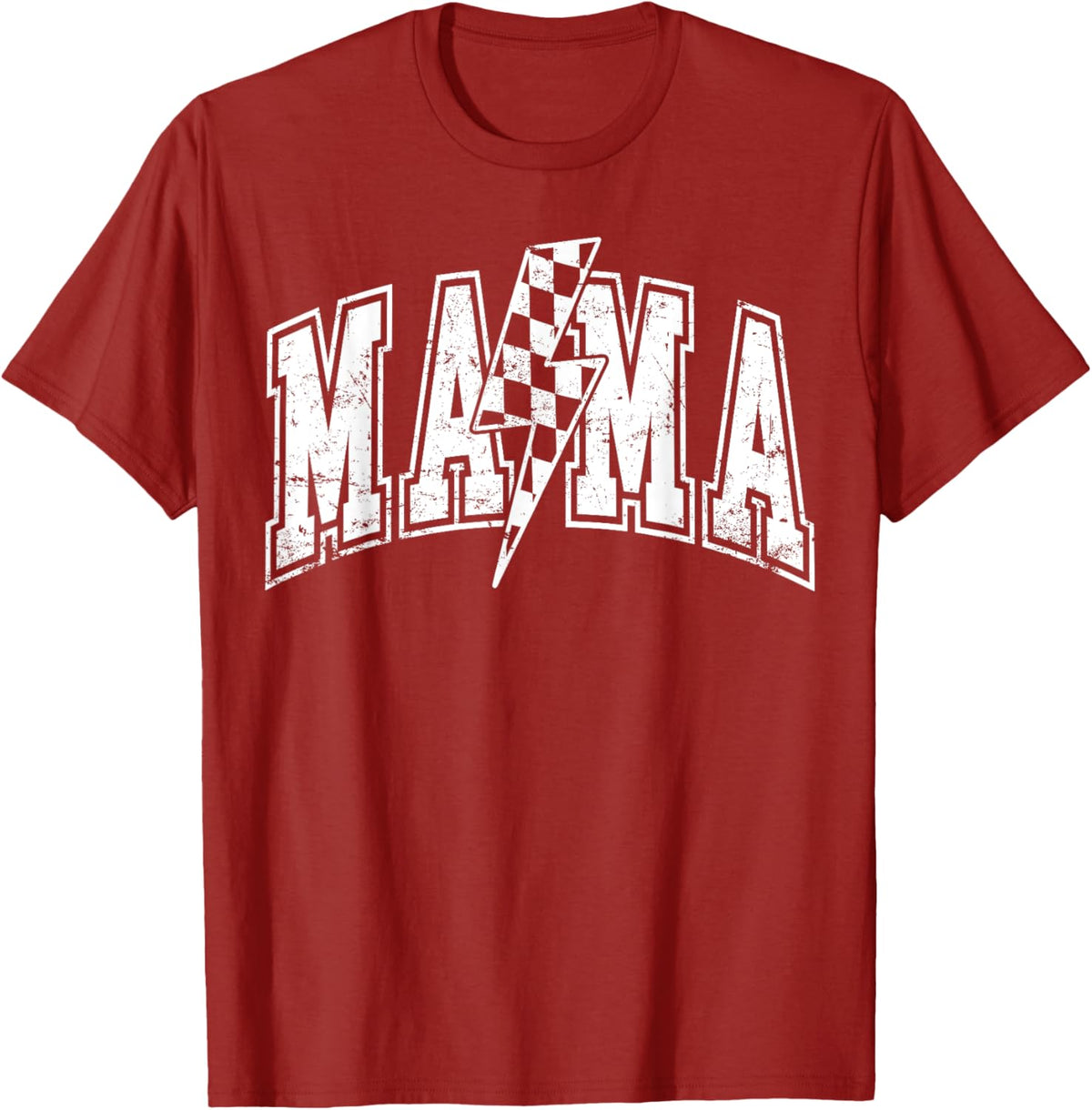 Mama Lightning Bolt Checkered Varsity Mom Women Mother&#39;s Day Mother Shirt