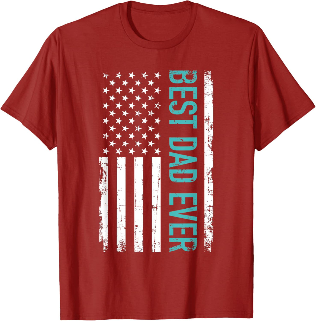 Father&#39;s day Best dad ever with US american flag Short Sleeve