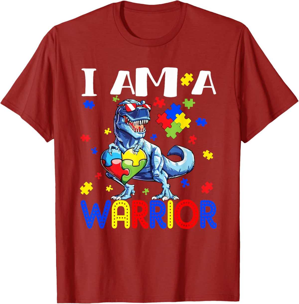 I Am A Warrior Autism Boys Family Dinosaur Autism Awareness