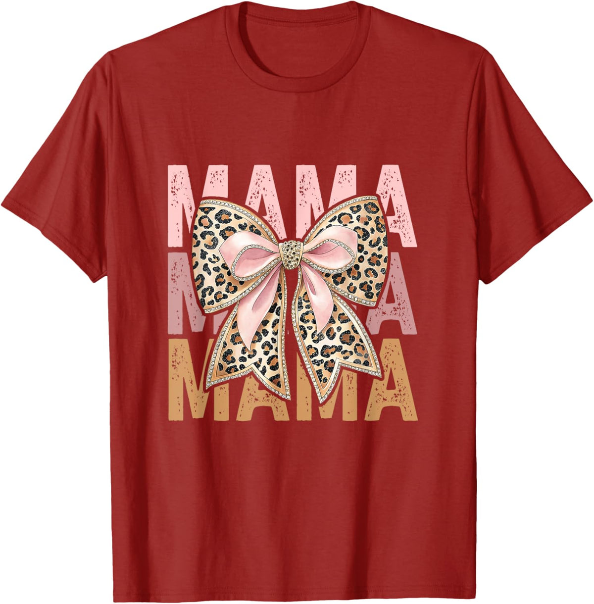 Retro Leopard Mama,Cute Mom Retro Coquette Bow Mother&#39;s Day