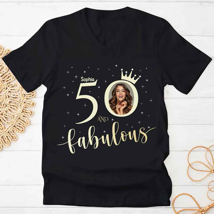 50th Birthday Shirts, Custom Birthday Shirts, Turning 50 Shirt, Gifts For Women Turning 50, 50 And Fabulous Shirt, 50th Birthday Shirts For Her - YPT-HCT
