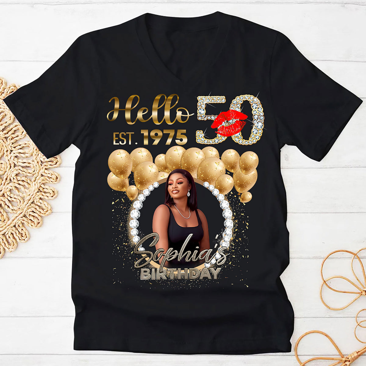 50th Birthday Shirts, Custom Birthday Shirts, Turning 50 Shirt, Gifts For Women Turning 50, 50 And Fabulous Shirt, 1975 Shirt, 50th Birthday Shirts For Her-YPT-HMT