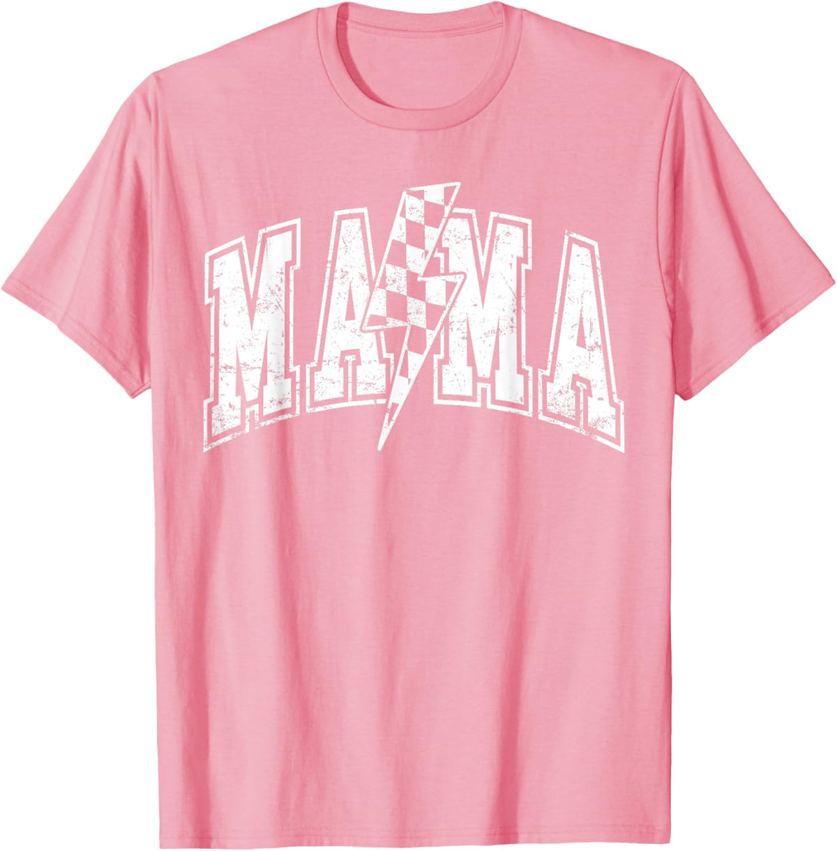 Mama Lightning Bolt Checkered Varsity Mom Women Mother&#39;s Day Mother Shirt