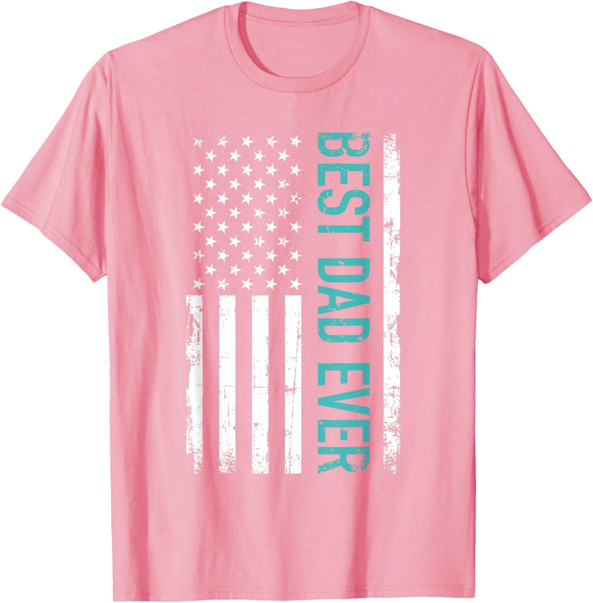 Father&#39;s day Best dad ever with US american flag Short Sleeve