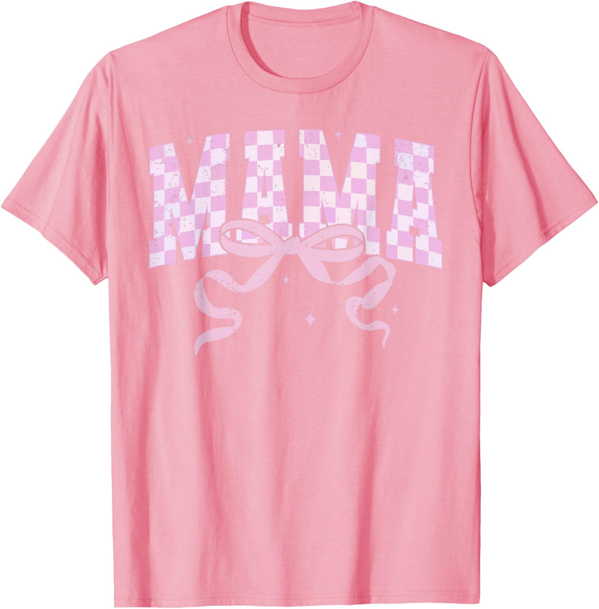 Retro Checkered Mama Coquette Mother&#39;s Day Pink Bow