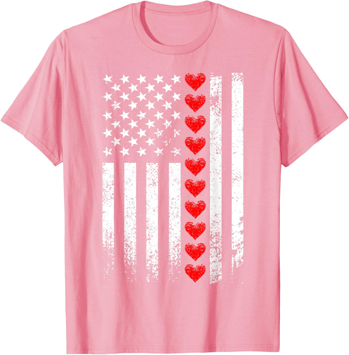 Vintage Valentines Day American Flag Hearts Mens Boys Kids