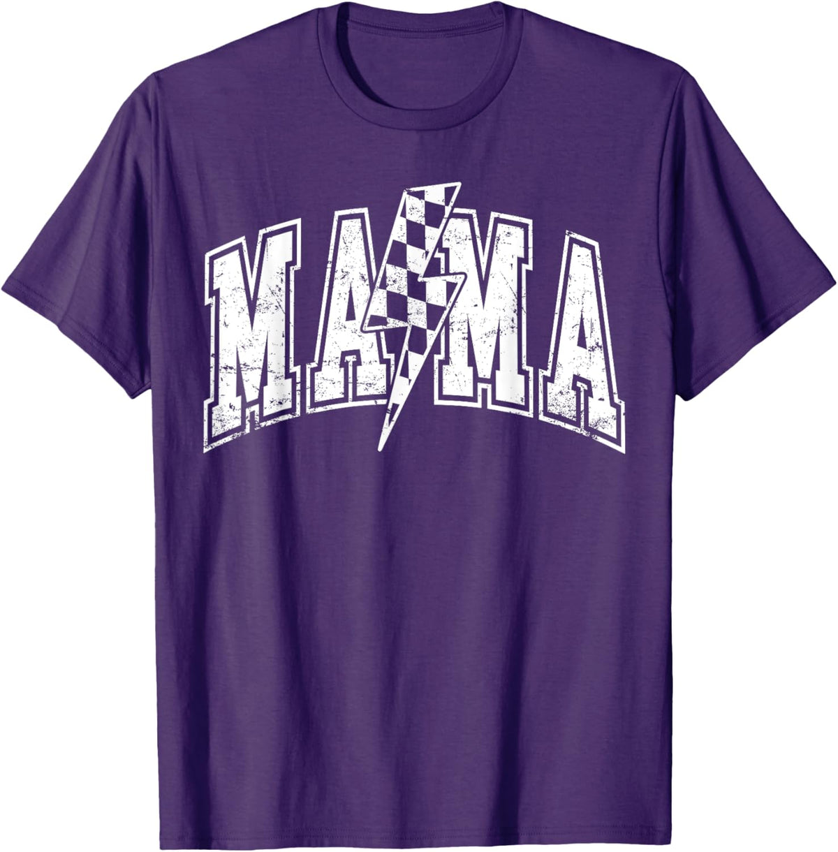 Mama Lightning Bolt Checkered Varsity Mom Women Mother&#39;s Day Mother Shirt