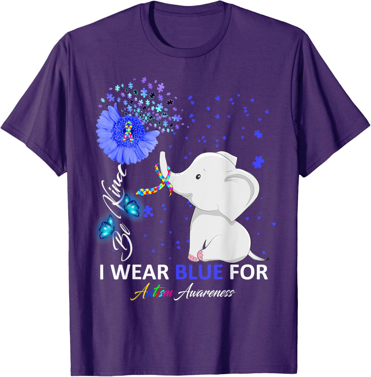 I Wear Blue Autism Awareness - Elephant Autism Awareness