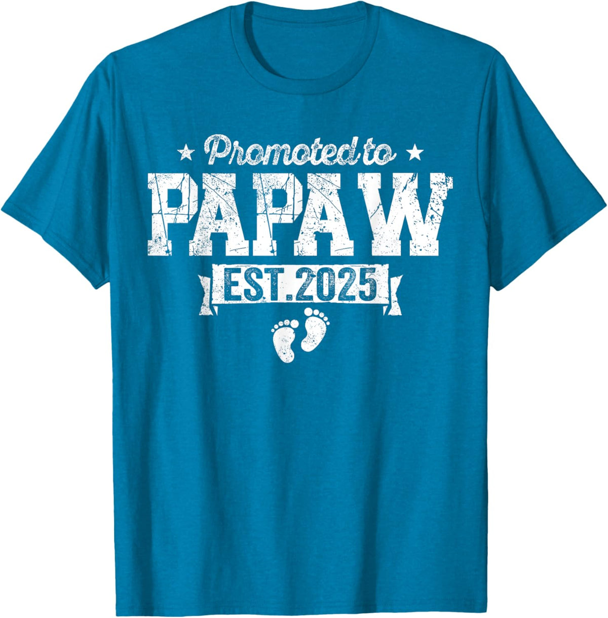 Retro Promoted To Papaw 2025 New Papaw First Father&#39;s Day T-Shirt, Small, Black