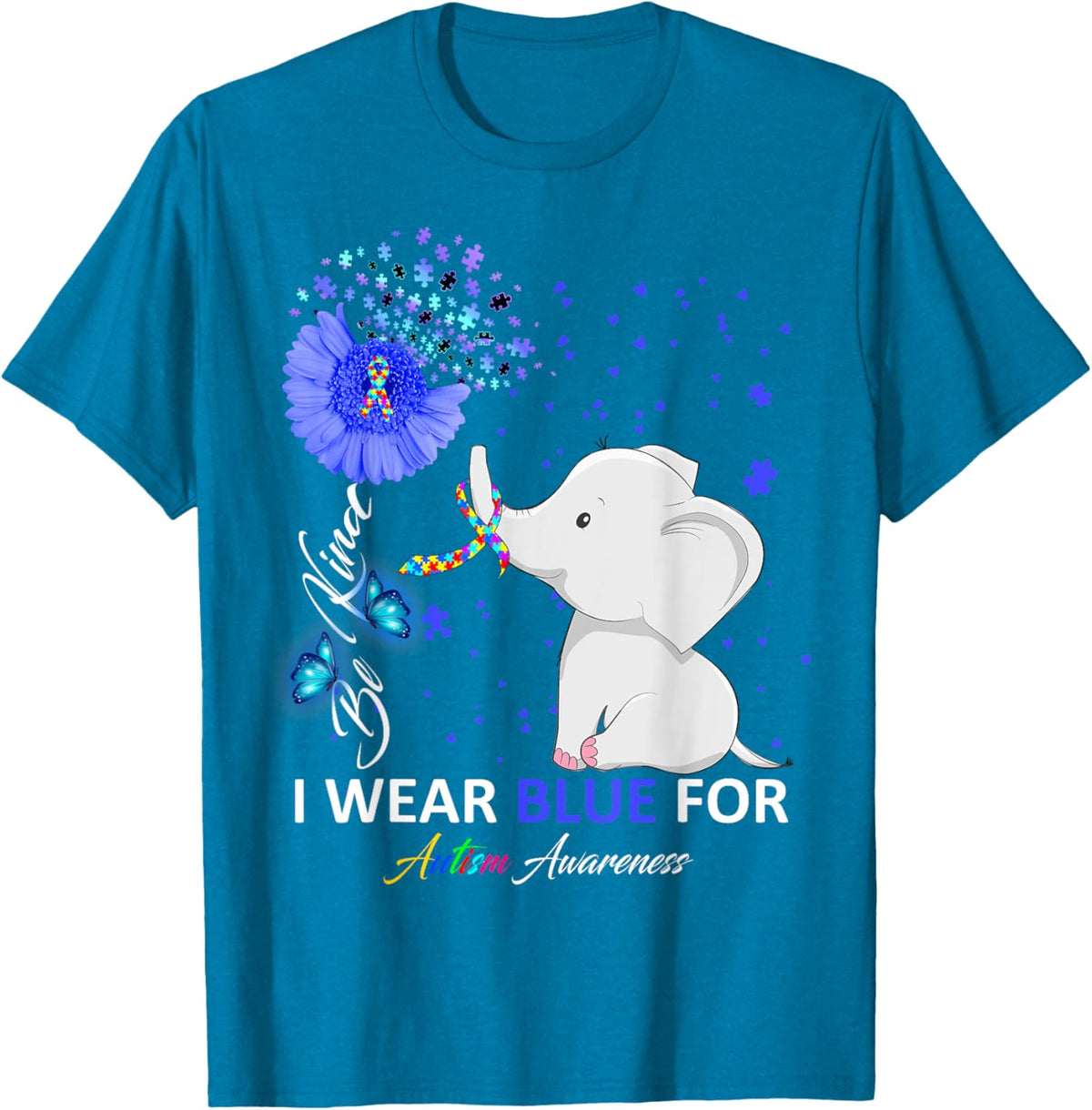 I Wear Blue Autism Awareness - Elephant Autism Awareness