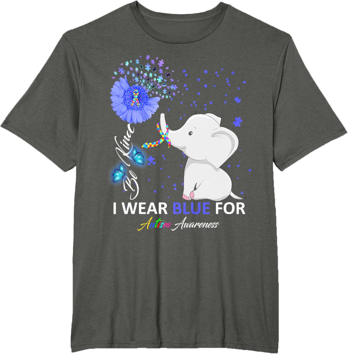 I Wear Blue Autism Awareness - Elephant Autism Awareness
